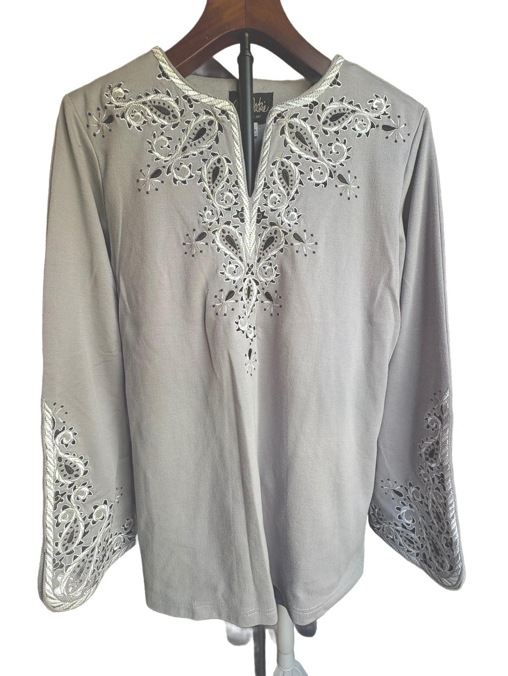 Bob Mackie wearable art embroidered tunic S